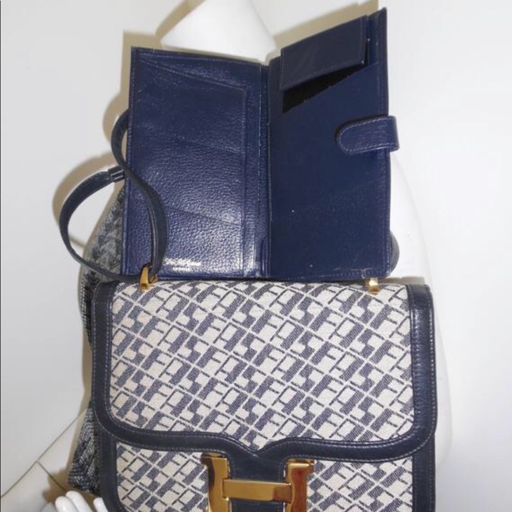 Vintage SAKS fifth avenue monogram purse set wallet two way - Picture 6 of 7